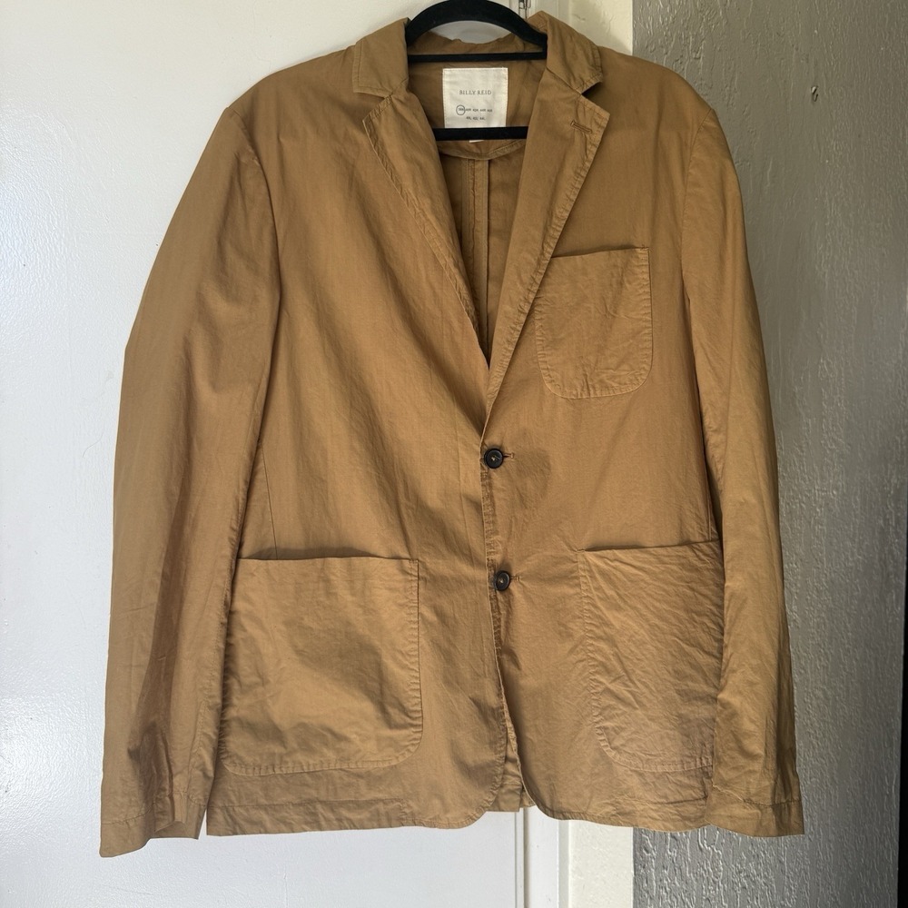 Billy Reid Lightweight Cotton Sport Coat Jacket Blazer Camel Tan Brown 38R Casua